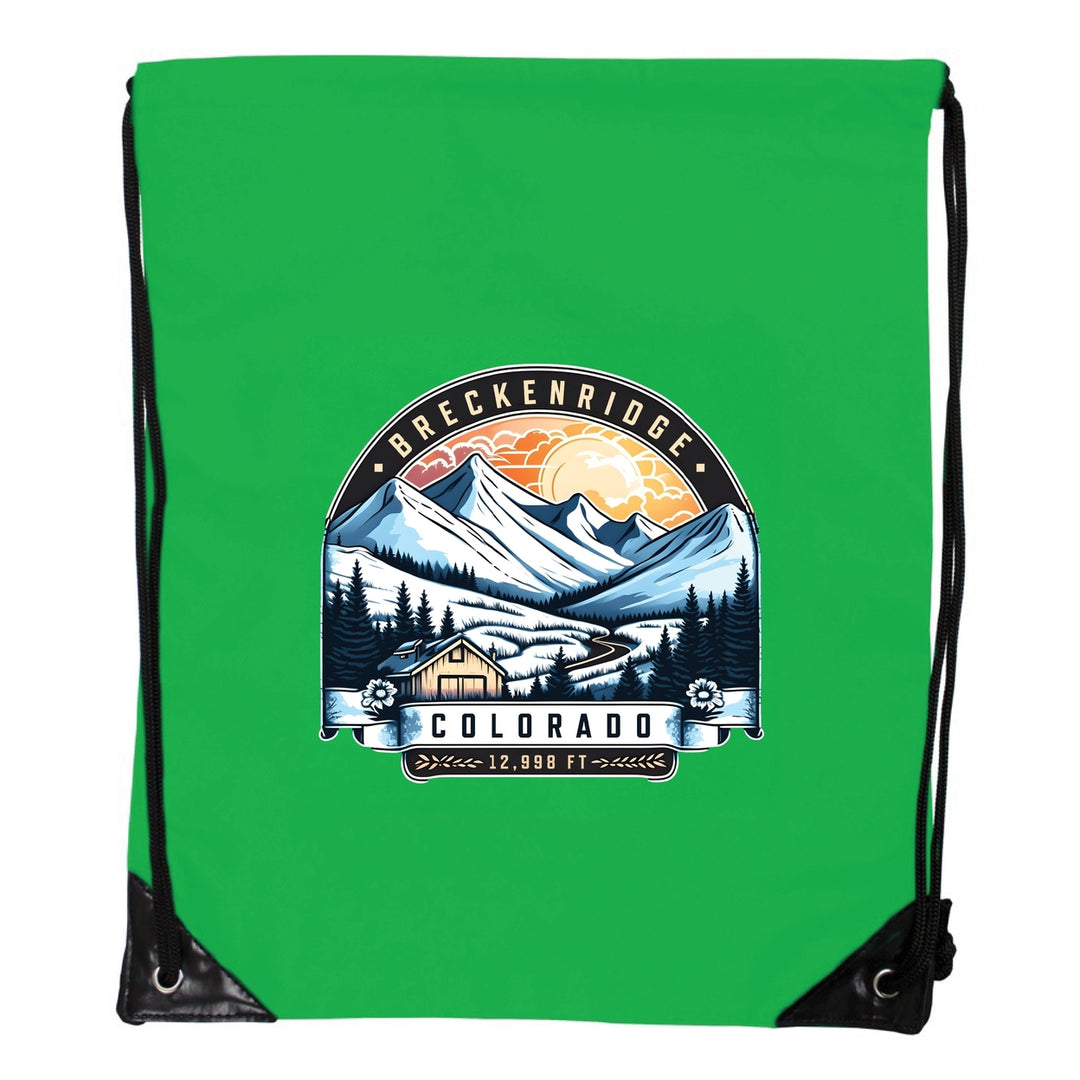 Breckenridge Colorado Souvenir Cinch Bag with Drawstring Backpack Image 3