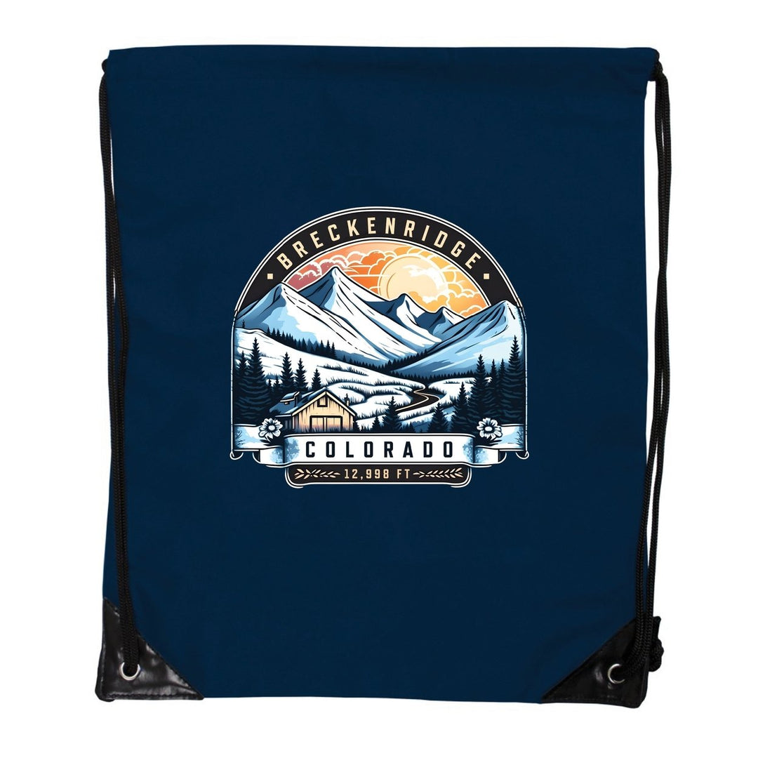 Breckenridge Colorado Souvenir Cinch Bag with Drawstring Backpack Image 1