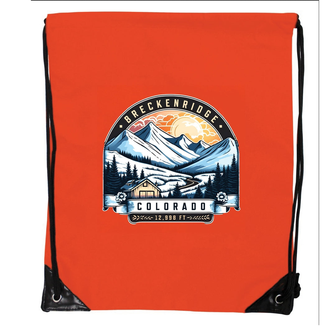 Breckenridge Colorado Souvenir Cinch Bag with Drawstring Backpack Image 4