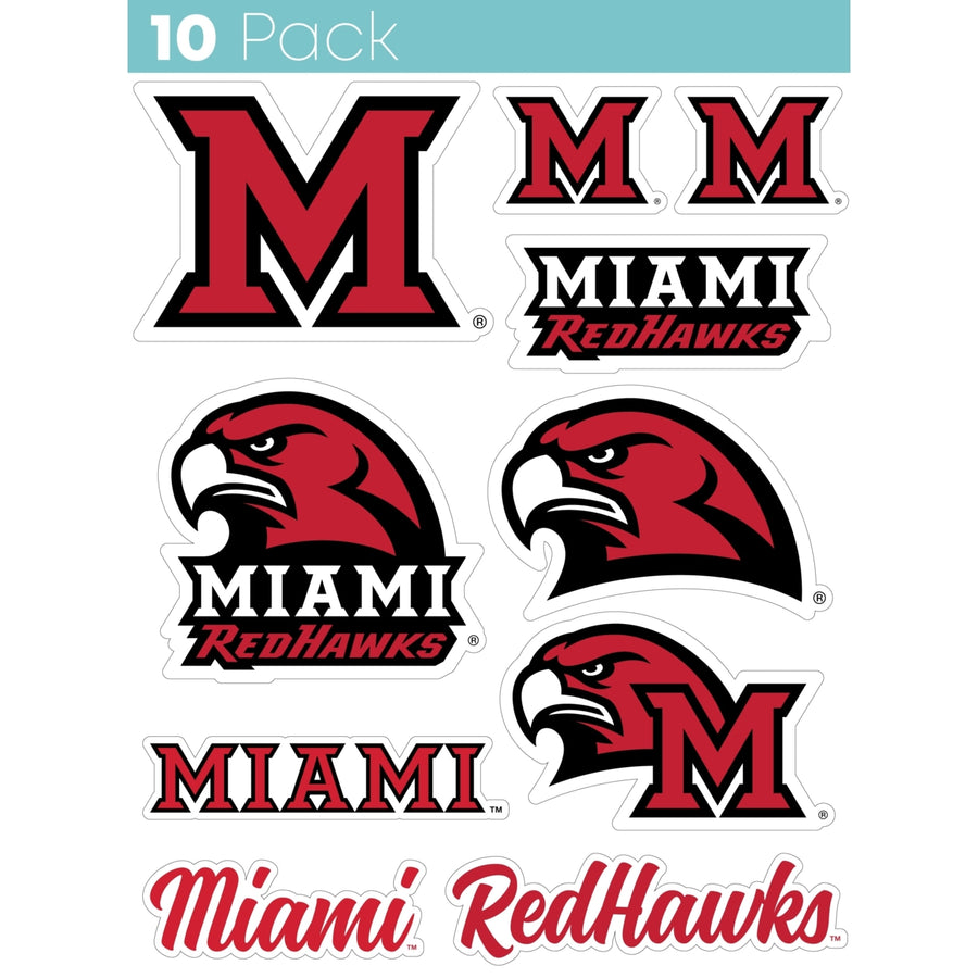 Miami University of Ohio 10-Pack 4 inches in size on one of its sides NCAA Durable School Spirit Vinyl Decal Sticker Image 1