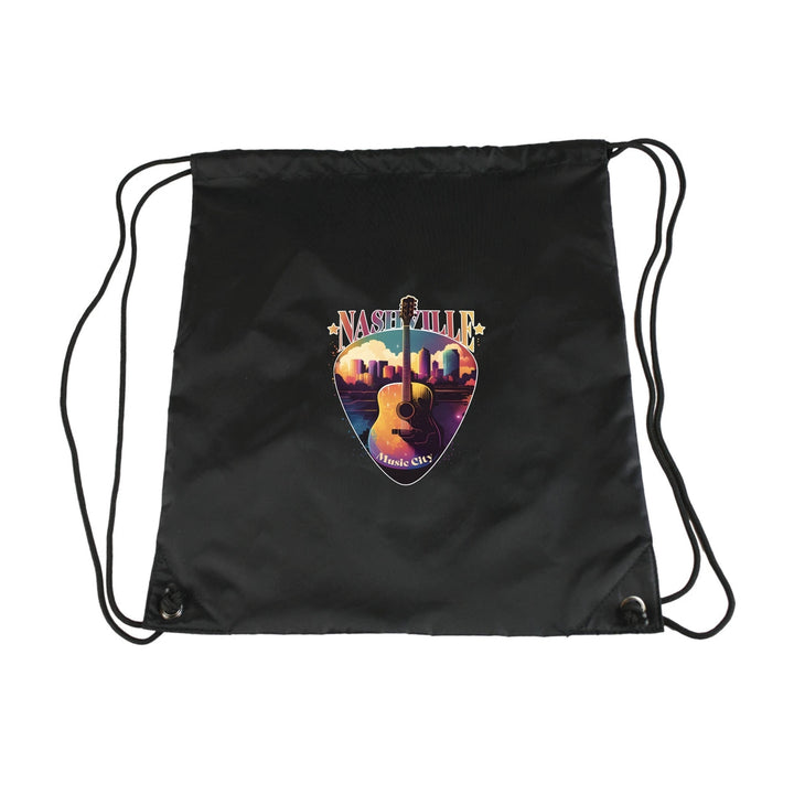 Nashville Tennessee Music City Souvenir Cinch Bag with Drawstring Backpack Image 1