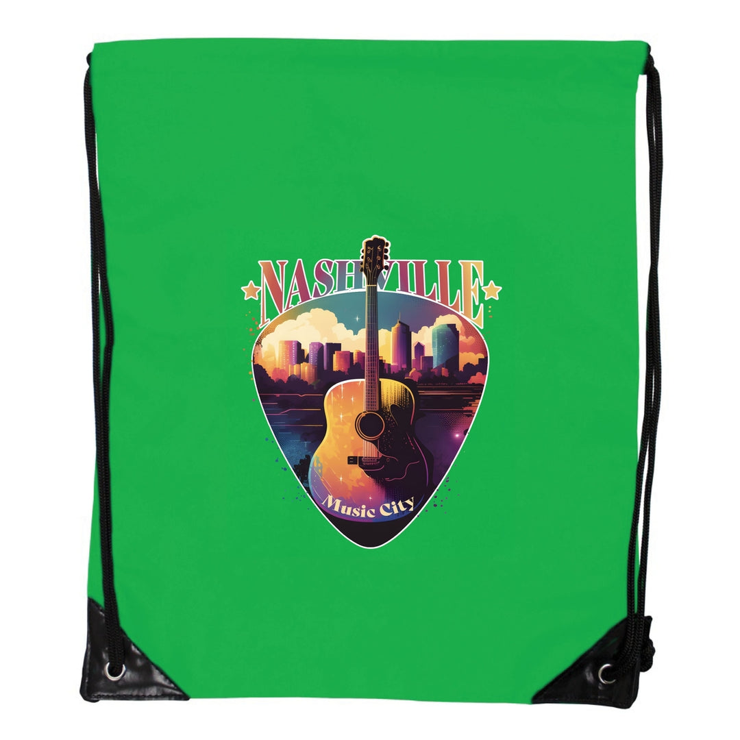 Nashville Tennessee Music City Souvenir Cinch Bag with Drawstring Backpack Image 3