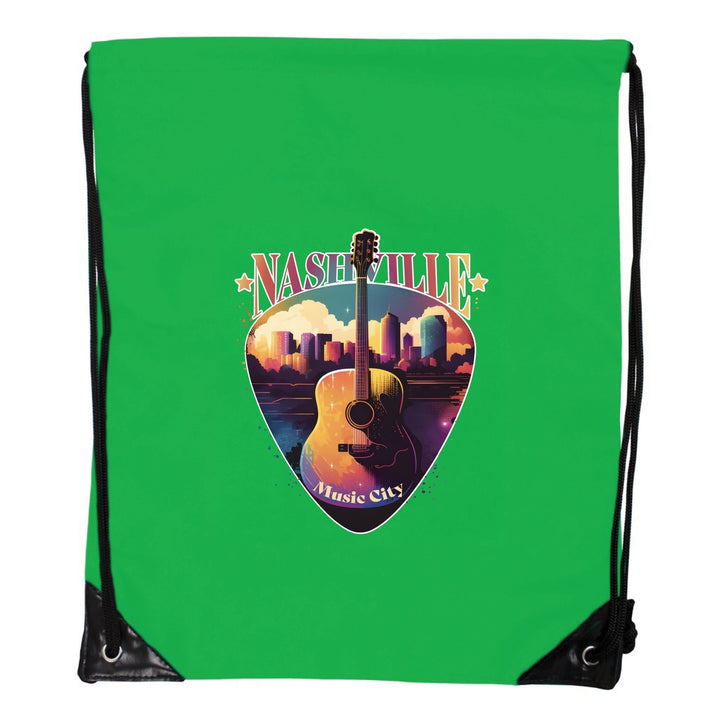 Nashville Tennessee Music City Souvenir Cinch Bag with Drawstring Backpack Image 3