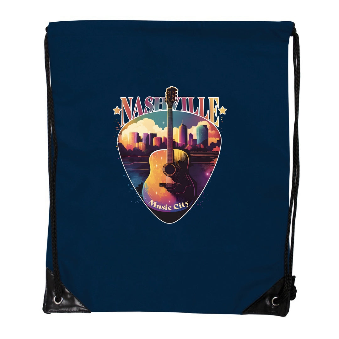 Nashville Tennessee Music City Souvenir Cinch Bag with Drawstring Backpack Image 4