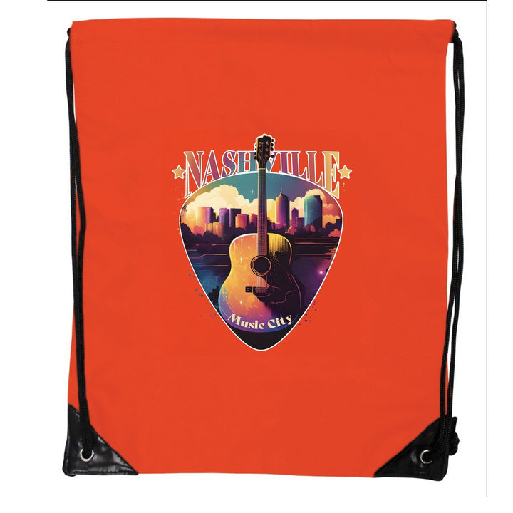 Nashville Tennessee Music City Souvenir Cinch Bag with Drawstring Backpack Image 4