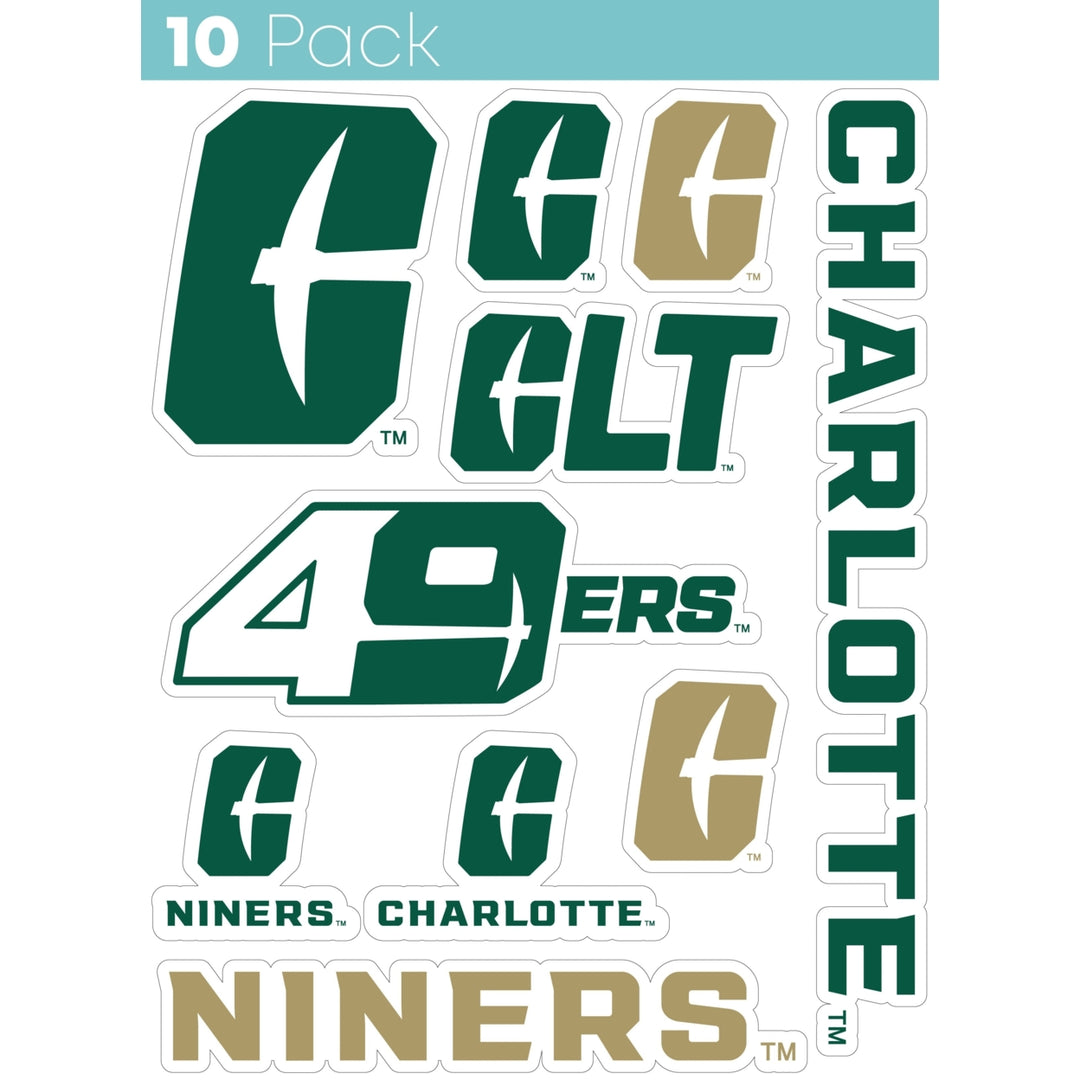 North Carolina Charlotte Forty-Niners 10-Pack 4 inches in size on one of its sides NCAA Durable School Spirit Vinyl Image 1