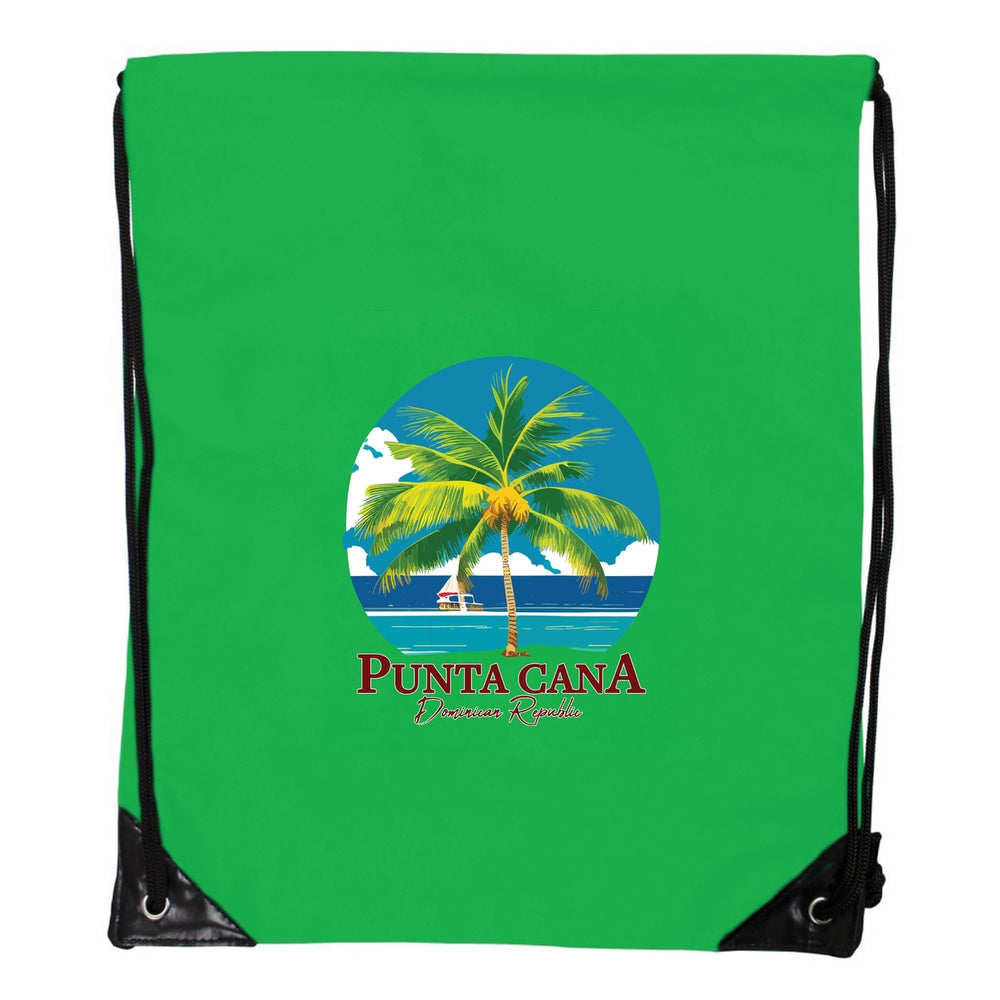 Punta Cana Dominican Republic Souvenir Cinch Bag with Drawstring Backpack Image 2