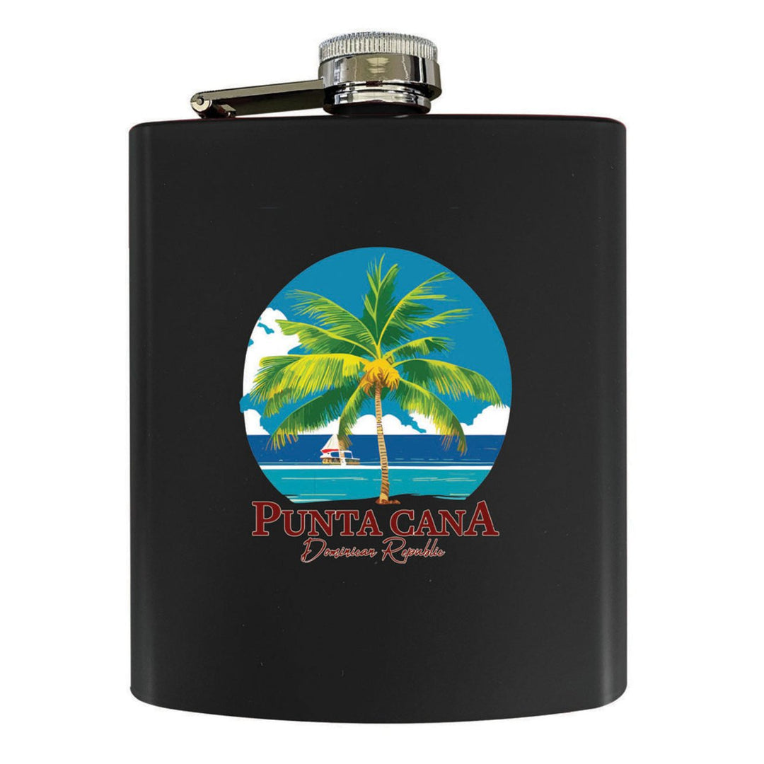 Punta Cana Dominican Republic Souvenir Matte Finish Stainless Steel 7 oz Flask Image 1