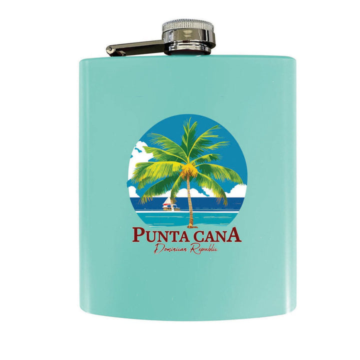 Punta Cana Dominican Republic Souvenir Matte Finish Stainless Steel 7 oz Flask Image 3