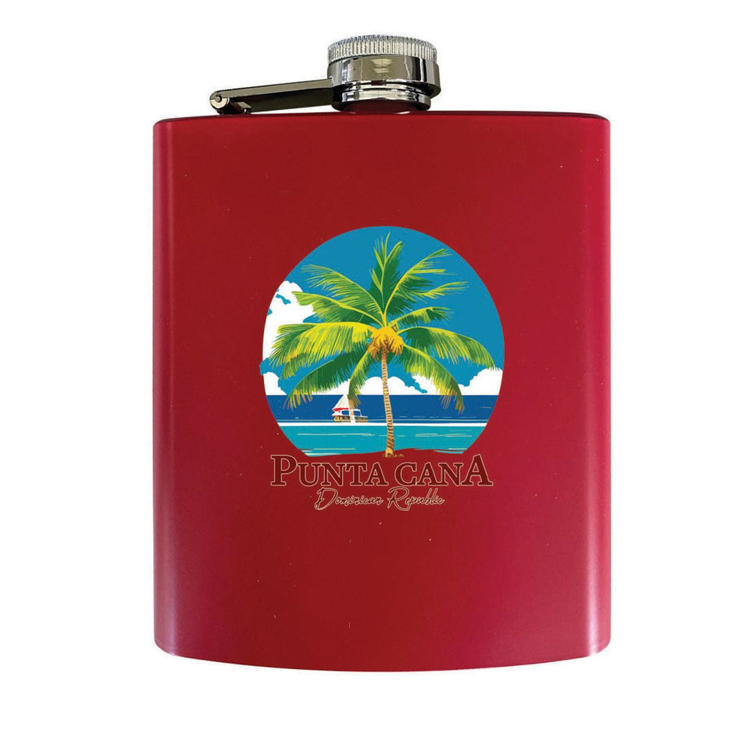 Punta Cana Dominican Republic Souvenir Matte Finish Stainless Steel 7 oz Flask Image 4