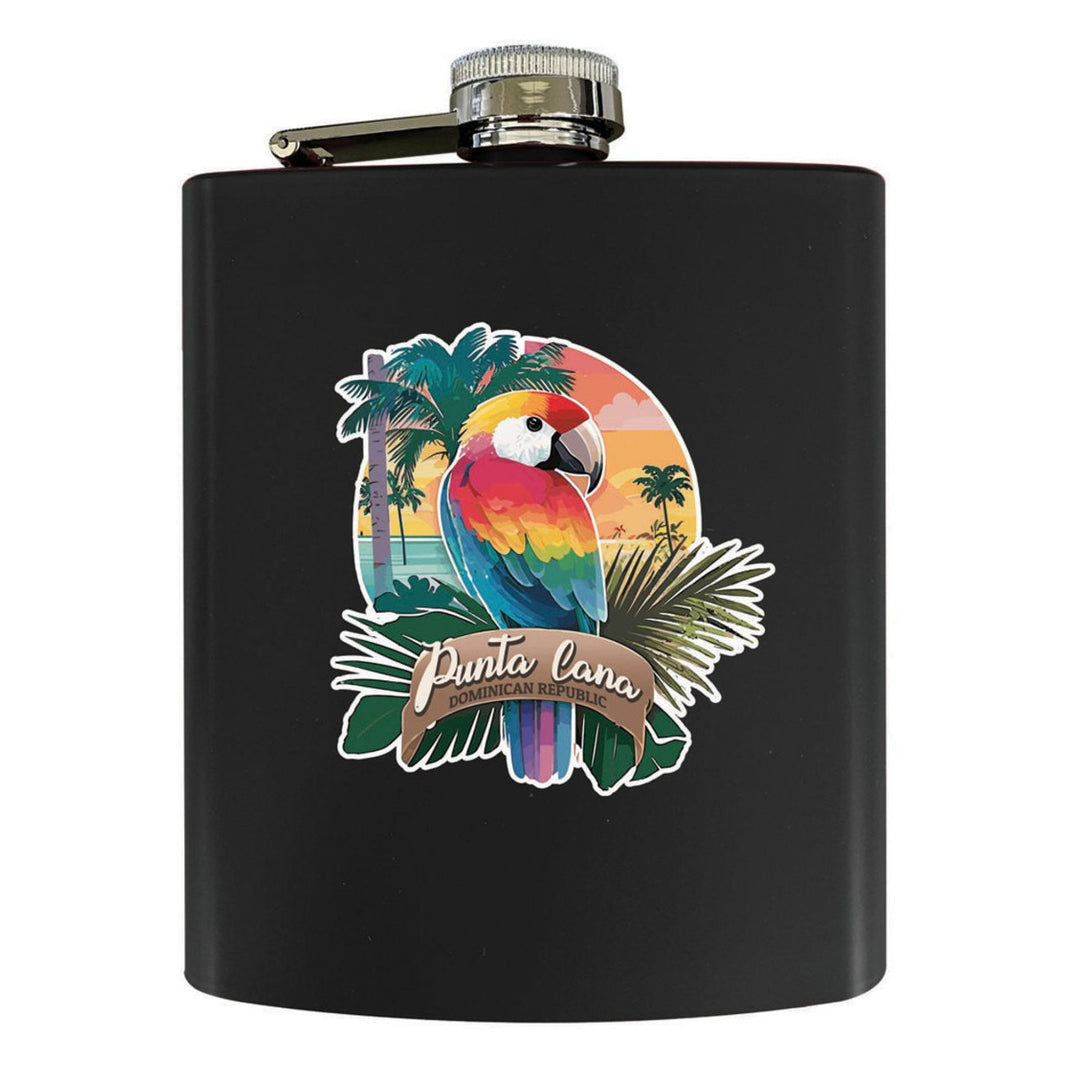 Punta Cana Dominican Republic Souvenir Matte Finish Stainless Steel 7 oz Flask Image 4