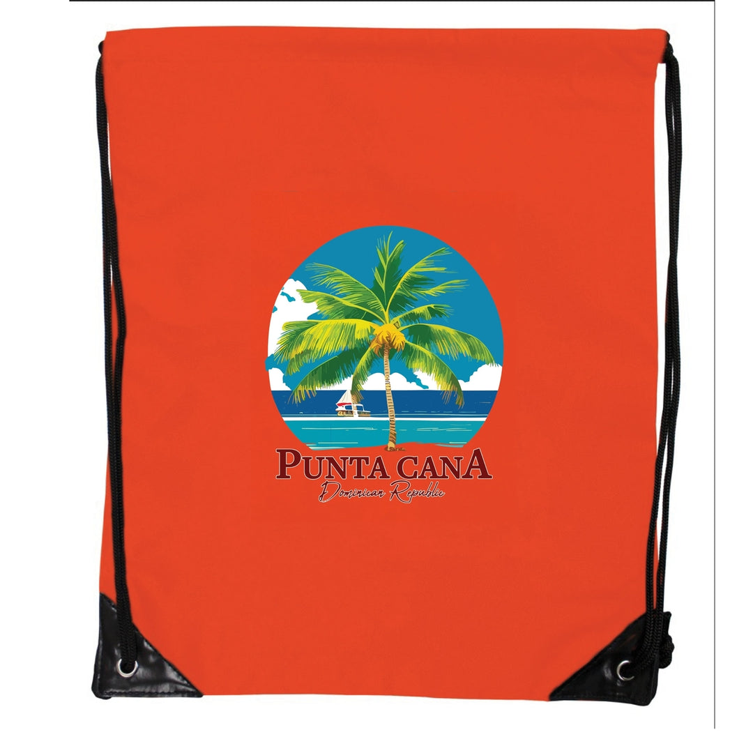 Punta Cana Dominican Republic Souvenir Cinch Bag with Drawstring Backpack Image 4