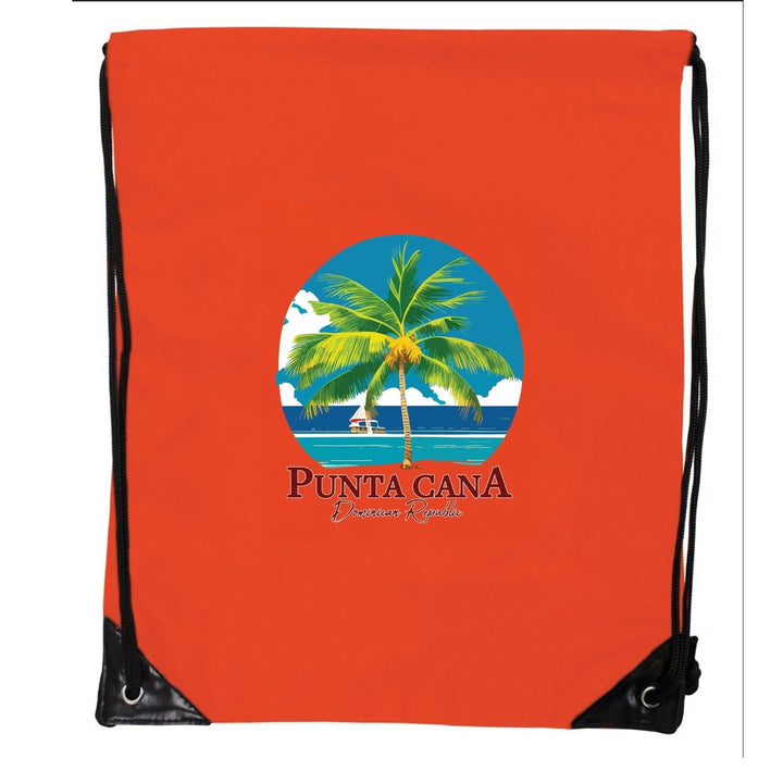 Punta Cana Dominican Republic Souvenir Cinch Bag with Drawstring Backpack Image 1