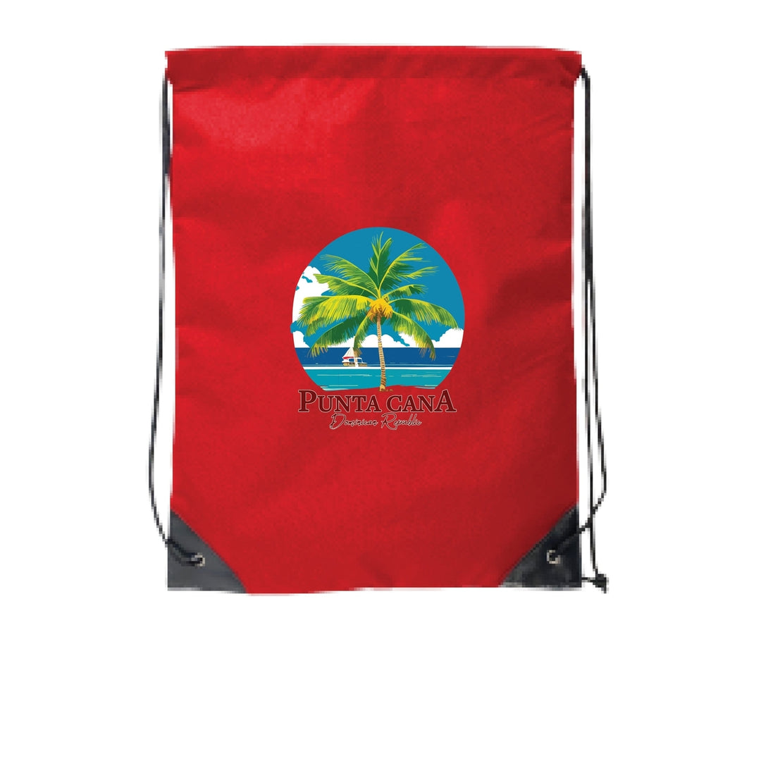 Punta Cana Dominican Republic Souvenir Cinch Bag with Drawstring Backpack Image 4