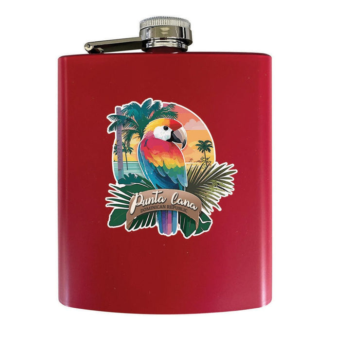 Punta Cana Dominican Republic Souvenir Matte Finish Stainless Steel 7 oz Flask Image 8