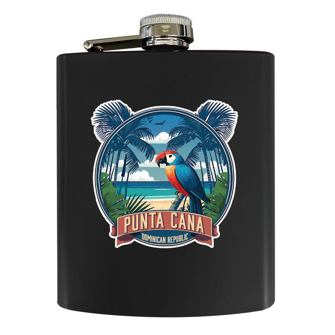 Punta Cana Dominican Republic Souvenir Matte Finish Stainless Steel 7 oz Flask Image 1
