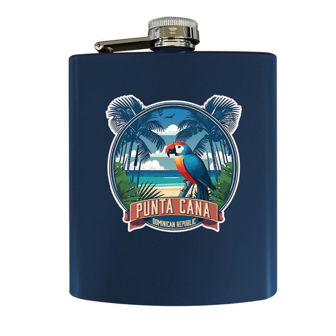 Punta Cana Dominican Republic Souvenir Matte Finish Stainless Steel 7 oz Flask Image 10