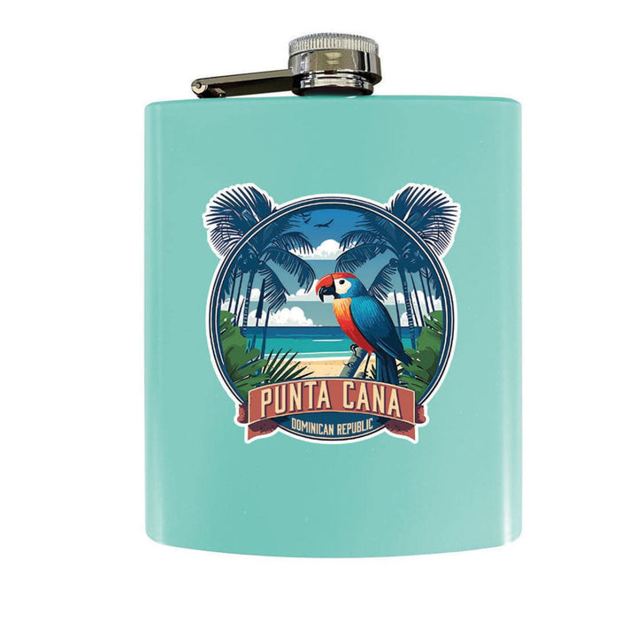 Punta Cana Dominican Republic Souvenir Matte Finish Stainless Steel 7 oz Flask Image 1