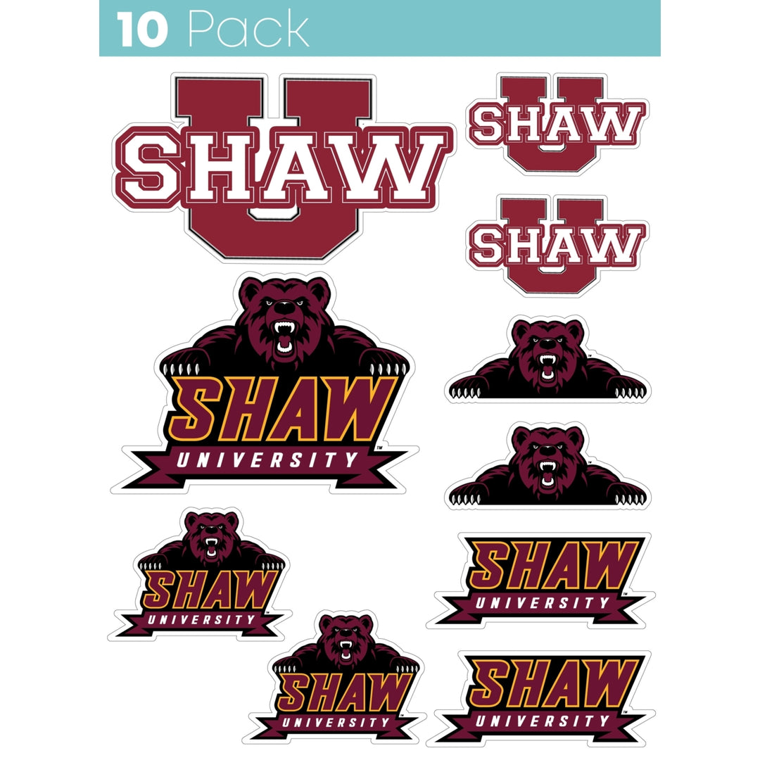 Shaw University Bears 10-Pack 4 inches in size on one of its sides NCAA Durable School Spirit Vinyl Decal Sticker Image 1