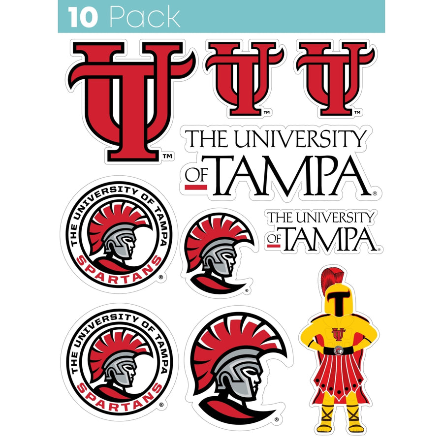 University of Tampa Spartans 10-Pack 4 inches in size on one of its sides NCAA Durable School Spirit Vinyl Decal Sticker Image 1