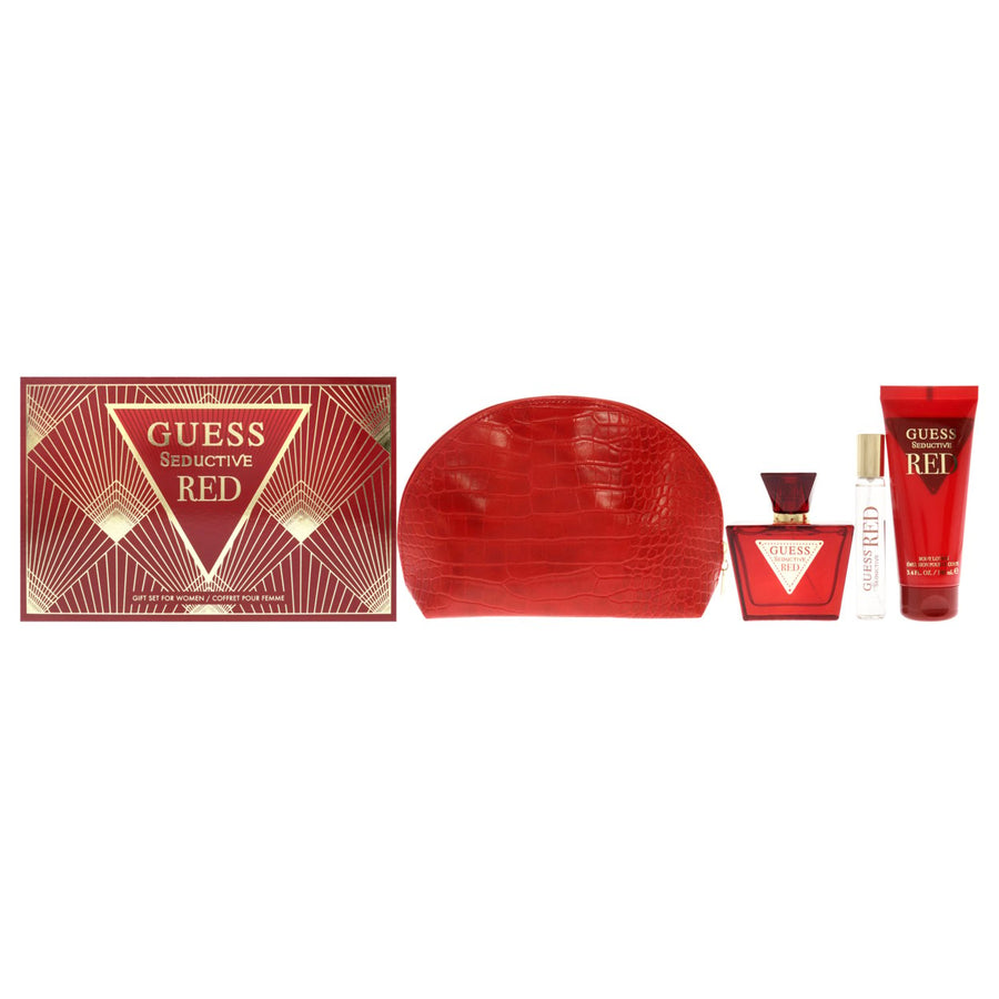 Guess Seductive Red by Guess for Women - 4 Pc Gift Set 2.5oz EDT Spray3.4oz Body Lotion0.5oz Travel EDT SprayPouch Image 1