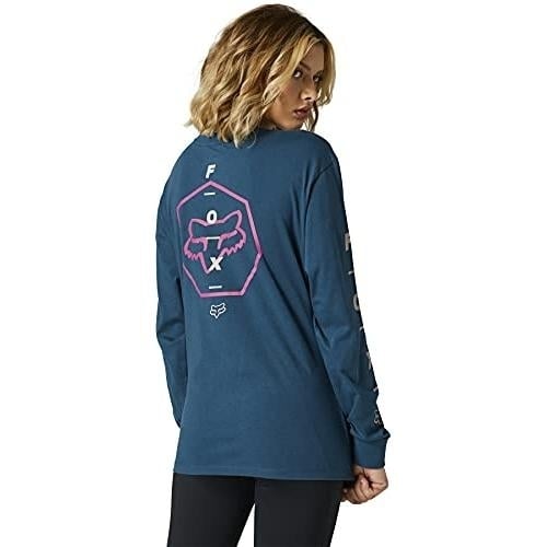 Fox Racing Womens 7 Point Long Sleeve Premium Top  drk indo Image 3