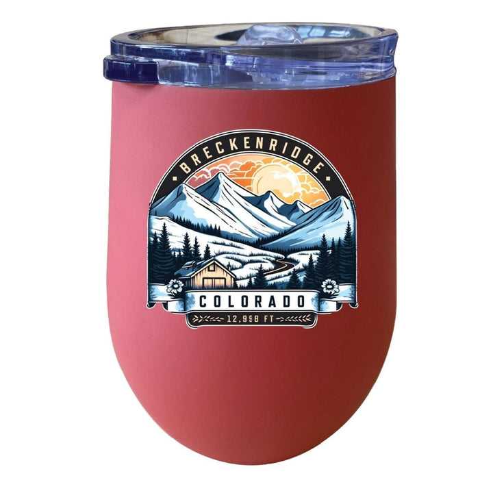 Breckenridge Colorado Souvenir 12 oz Insulated Wine Stainless Steel Tumbler Image 3