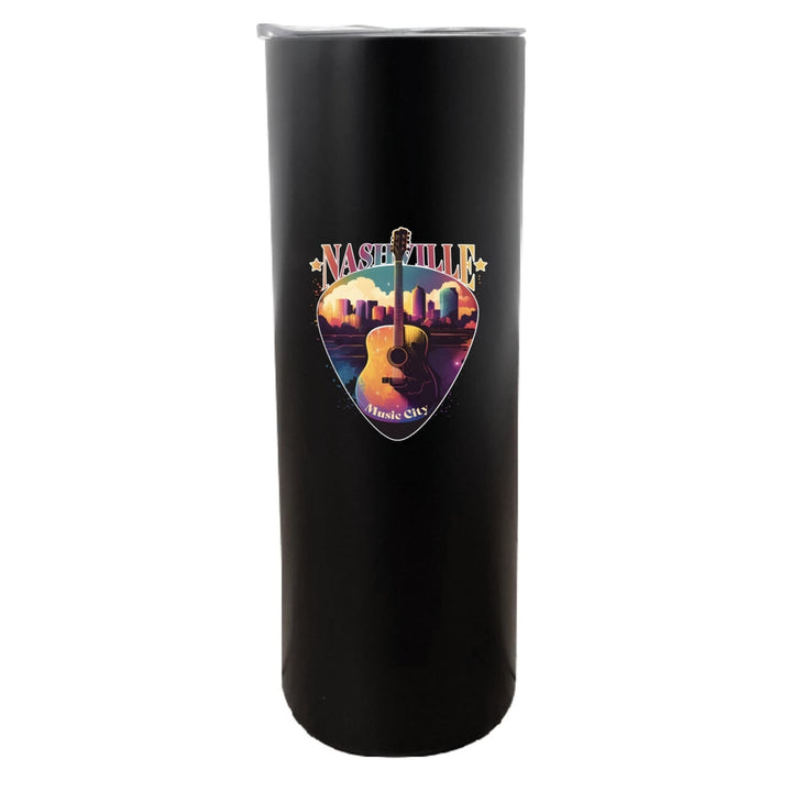 Nashville Tennessee Music City Souvenir 20 oz Insulated Stainless Steel Skinny Tumbler Image 1