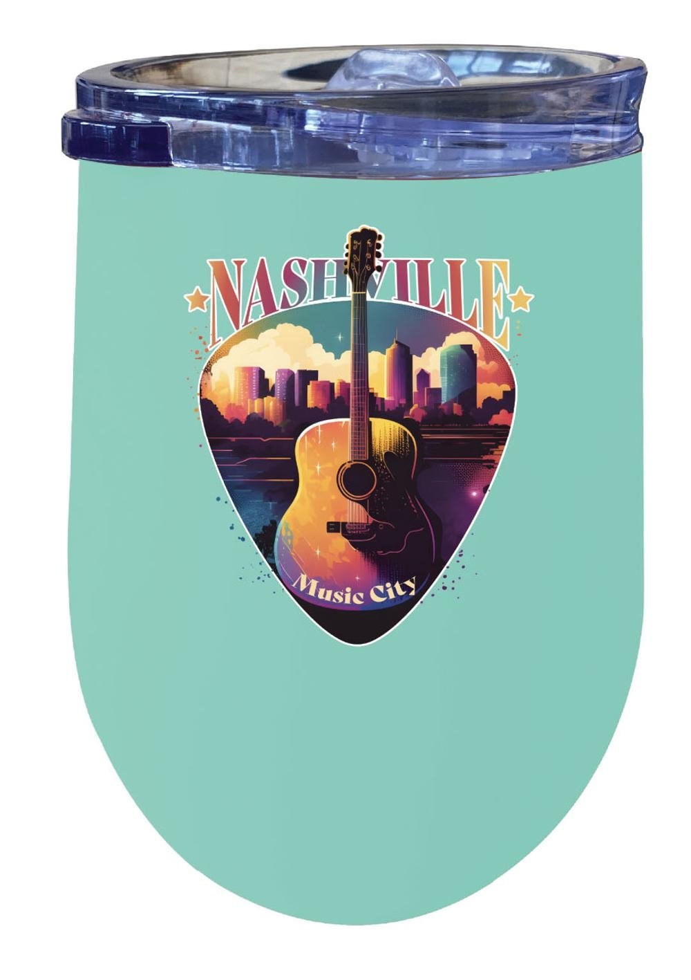 Nashville Tennessee Music City Souvenir 12 oz Insulated Wine Stainless Steel Tumbler Image 6