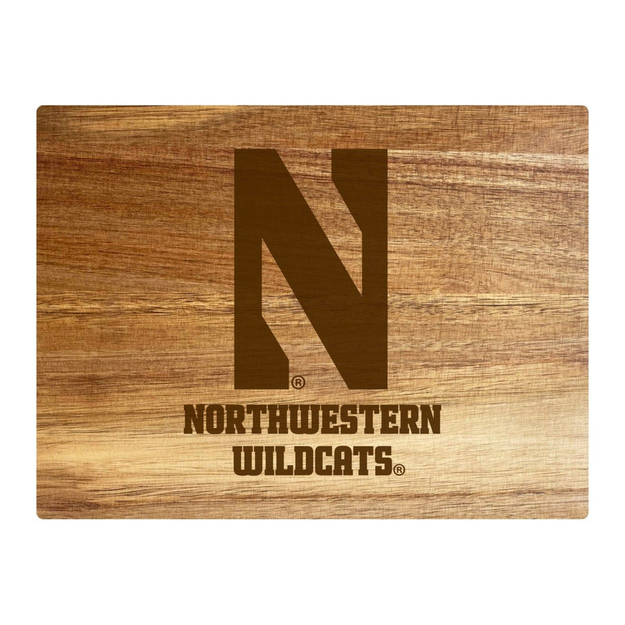 Northwestern University Wildcats Small 8" x 6" Engraved Acacia Wooden Cutting Board Image 1