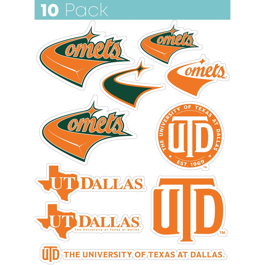 University of Texas at Dallas 10 Pack Collegiate Vinyl Decal Sticker Image 1