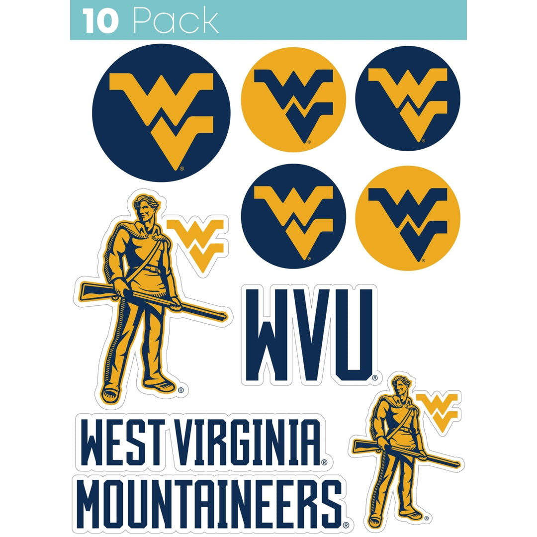 West Virginia Mountaineers 10 Pack Collegiate Vinyl Decal Sticker Image 1