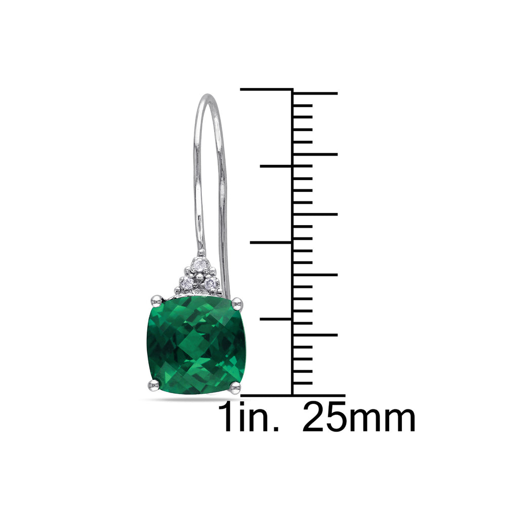 5.40 Carat (ctw) Lab-Created Emerald Earrings in 10K White Gold Image 2
