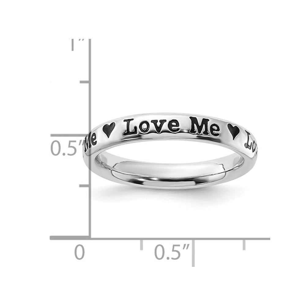Sterling Silver Enameled Love Me Band Ring Image 2