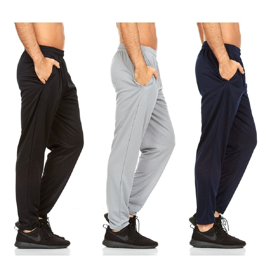 DARESAY Mens Joggers- Quick-Dry Mens Jogging PantsElastic Waist With Two Side PocketsAthleticActive Pants for Men3-Pack. Image 3