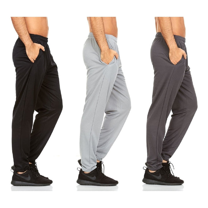 DARESAY Mens Joggers- Quick-Dry Mens Jogging PantsElastic Waist With Two Side PocketsAthleticActive Pants for Men3-Pack. Image 4