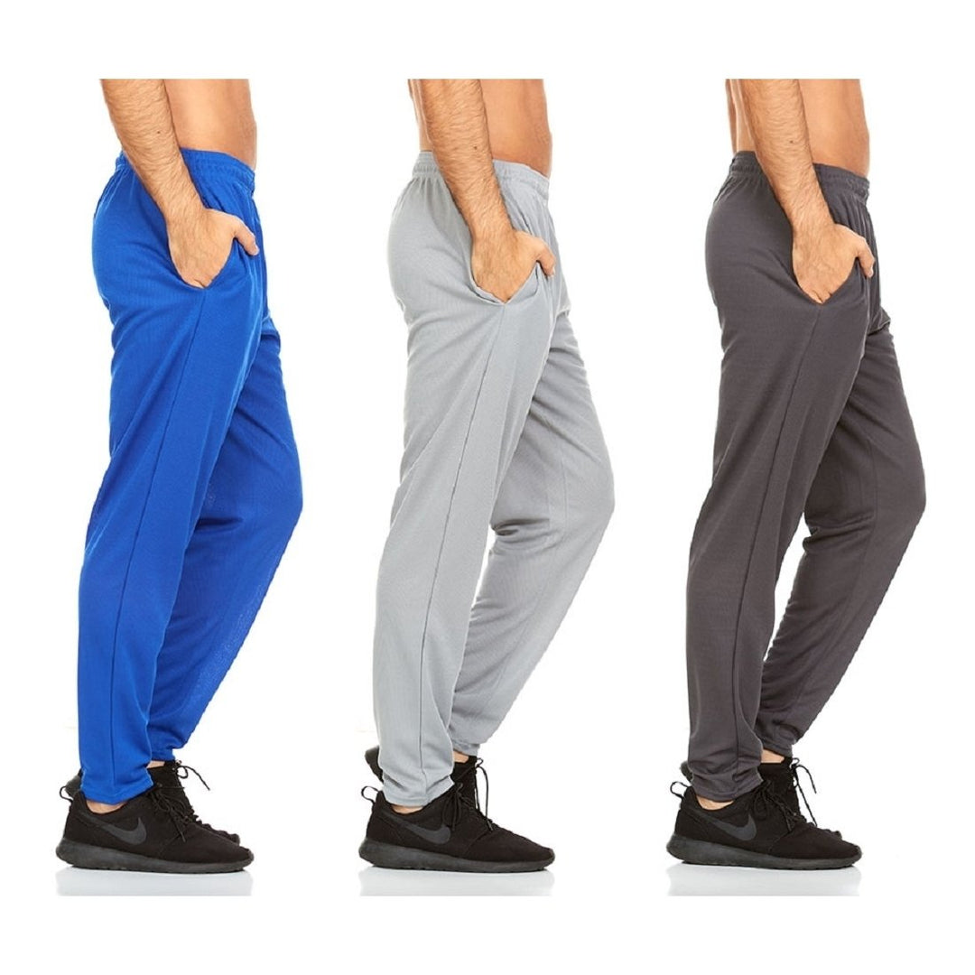 DARESAY Mens Joggers- Quick-Dry Mens Jogging PantsElastic Waist With Two Side PocketsAthleticActive Pants for Men3-Pack. Image 6