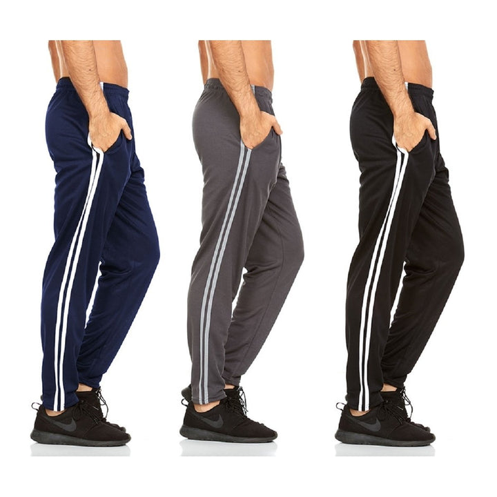 DARESAY Mens Joggers Quick-Dry Athletic Pants 3-Pack Elastic Waist with Pockets Image 7