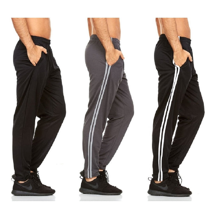 DARESAY Mens Joggers- Quick-Dry Mens Jogging PantsElastic Waist With Two Side PocketsAthleticActive Pants for Men3-Pack. Image 9