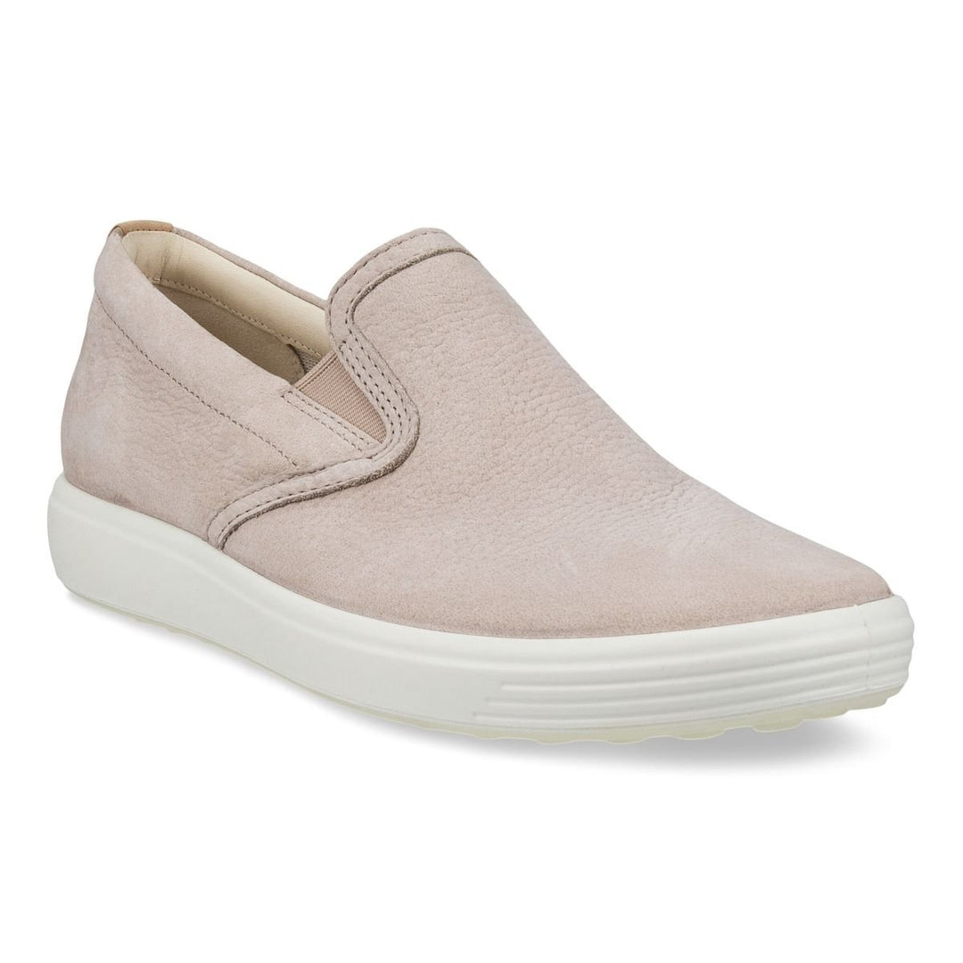 ECCO Soft 7 Slip-On Sneakers Womens Grey Rose Powder 470493-51056 Leather Comfort Image 1