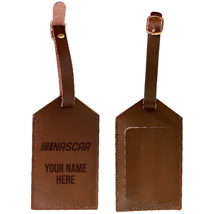 Nascar Leather Luggage Tag Engraved - Custom Name Image 1