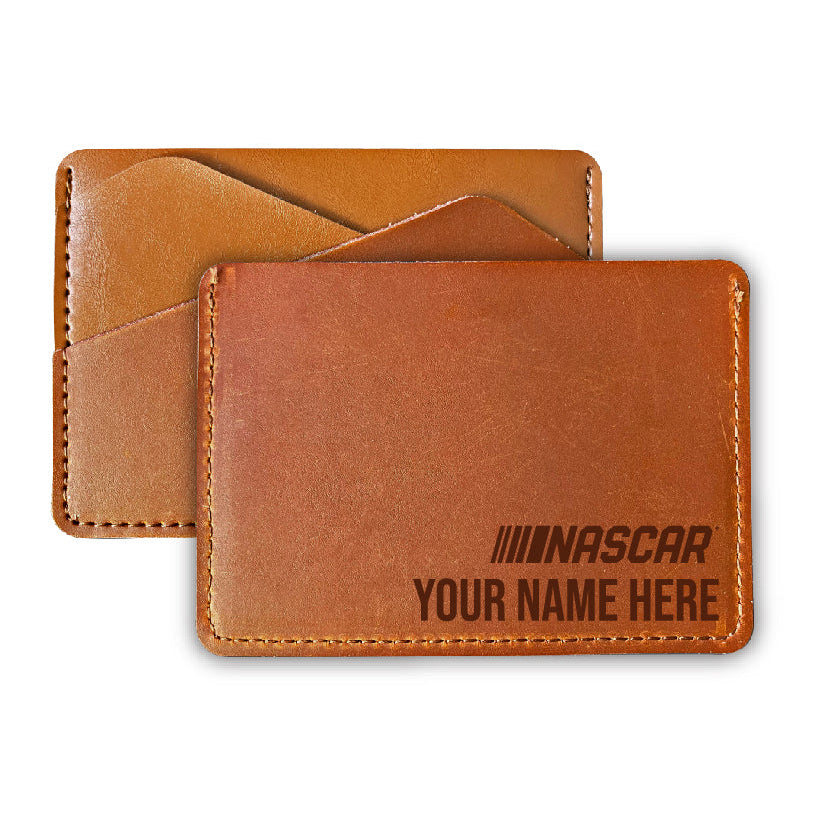 NASCAR Officially Licensed Customizable Leather Card Holder Wallet Image 1