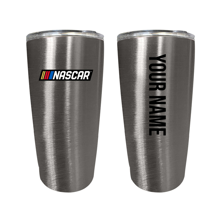 Officially Licensed Nascar 16oz Stainless Steel Tumbler Car Design with Customizable Name or Message Image 1