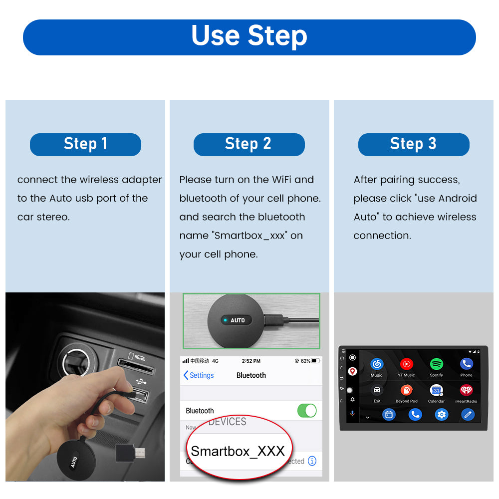 AWESAFE Wireless Android Auto for Cars with Wired Android Auto Connection Turn Android Auto Wired to Android Auto Image 4