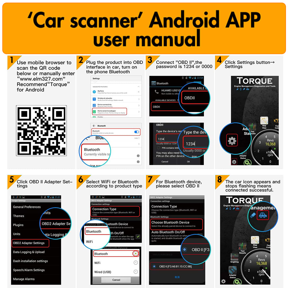 AWESAFE bluetooth 4.0 OBD II Scanner for iOS and AndroidCar Check Engine Light Diagnostic Code Reader Scan Tool for Image 8