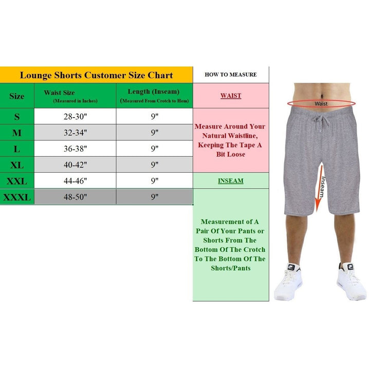 DARESAY Mens Cotton Shorts 3 Pack Elastic Waist Drawstring Comfortable Casual Image 12