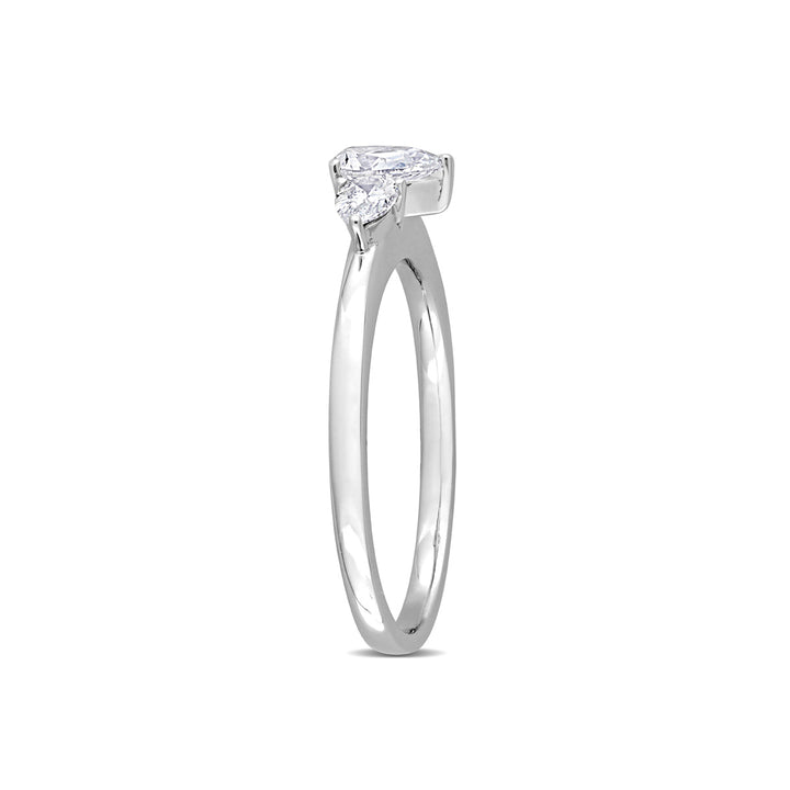 3/5 Carat (ctw H-II1-I2) Three-Stone Pear-Cut Diamond Engagement Ring in 14K White Gold Image 3