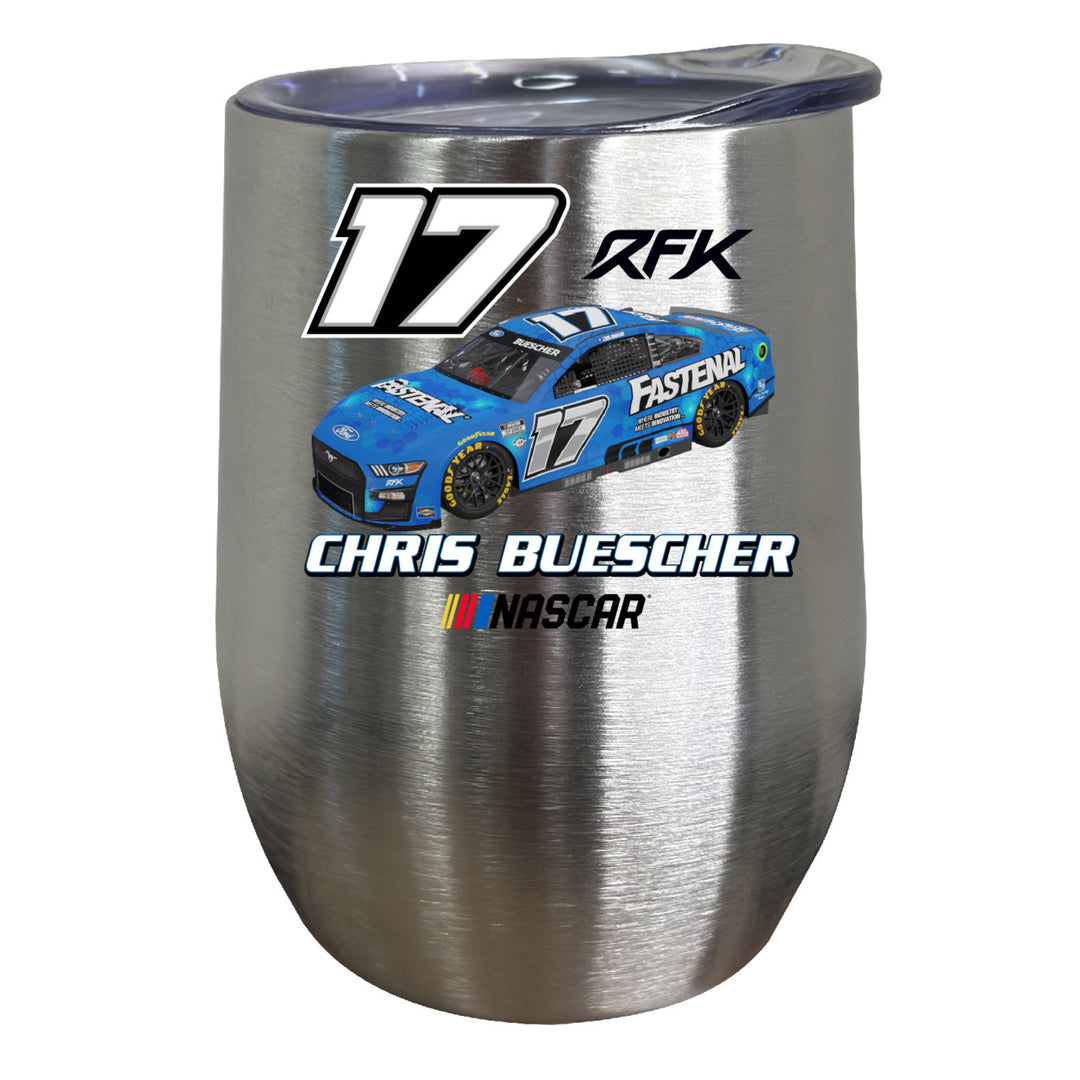 17 Chris Buescher Officially Licensed 12oz Insulated Wine Stainless Steel Tumbler Image 1