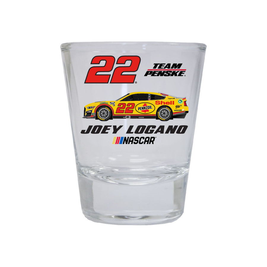 #22 Joey Logano NASCAR Officially Licensed Round Shot Glass Image 1
