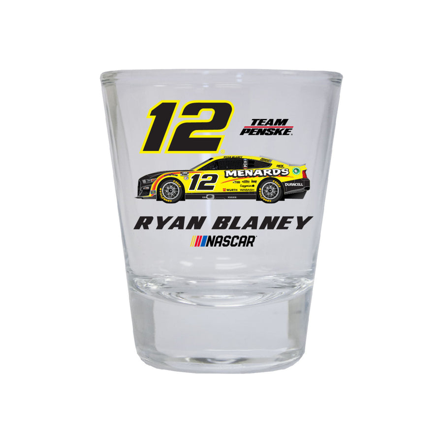 #12 Ryan Blaney NASCAR Officially Licensed Round Shot Glass Image 1